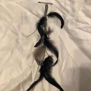 Rhinestone Hair piece with Feathers